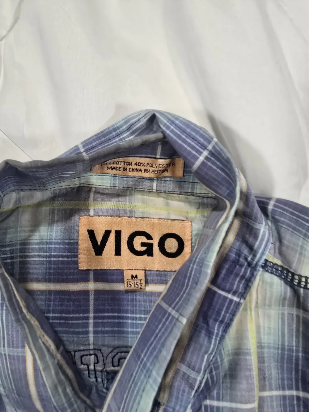 Vintage Heroic Rescue Blue Plaid Men’s Shirt Size Medium